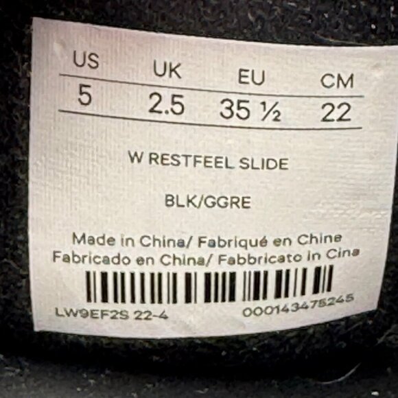 Lululemon Restfeel Womens Size 5 Black Slide Sandals - Picture 8 of 8